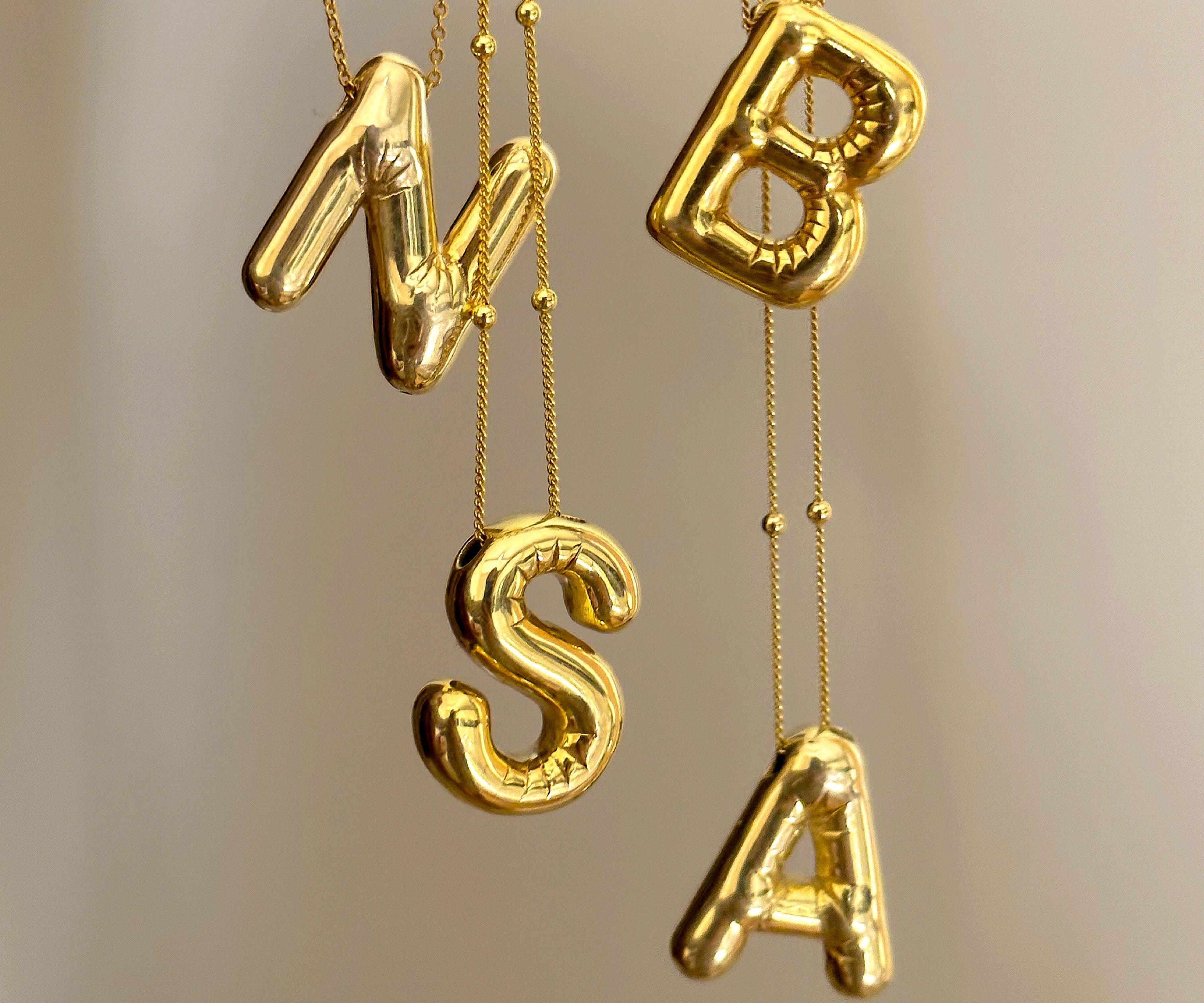 Buy BaubleBar Bubble Initial Necklace - Gold-Plated Brass 3D Bubble Letter  Design, Monogram Necklace for Women, Dainty Necklace Online at  desertcartINDIA